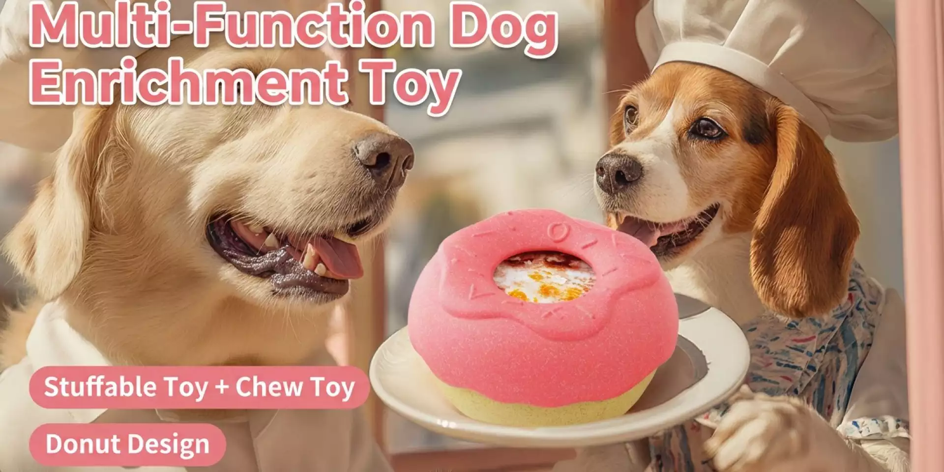 TPR Donut Dog Chew Toy | Stuffable Enrichment Puzzle