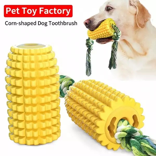 Squeaky Floating Corn Dog Toothbrush | Wholesale Dental Chew Toy for Pets