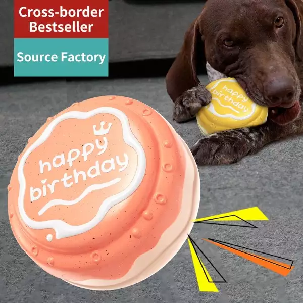 Wholesale Squeaky Cake Dog Toy – Food-Grade TPR, BPA-Free, Custom Logo Available