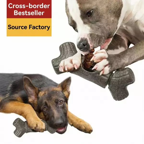Bully Stick Holder for Large Dogs	Nylon + Coffee Wood Extreme Chew Toy