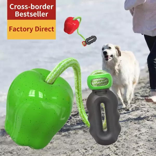 Apple Fetch Toy for Dogs | Long-Distance Thrower with Squeaker & Floating