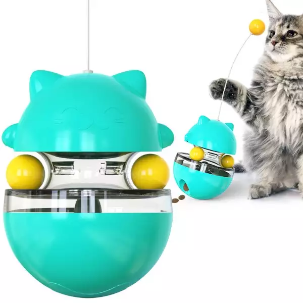 Adjustable Treat Dispensing Cat Toy | Non-Tip Wobble Toy with Track Balls | Wholesale