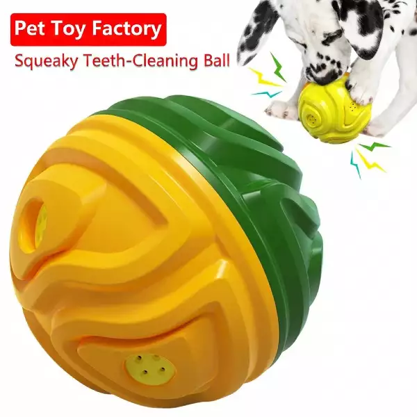 Squeaky Textured Dog Chew Ball | 3 Sounds + Soft TPR Hard ABS | Wholesale
