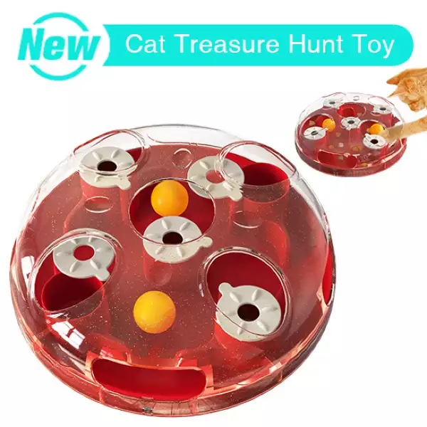 Pet Toy Manufacturer | Interactive Cat Puzzle Box with Food Cups | OEM