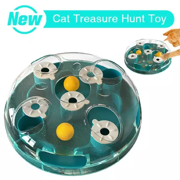 Pet Toy Manufacturer | Interactive Cat Puzzle Box with Food Cups | OEM
